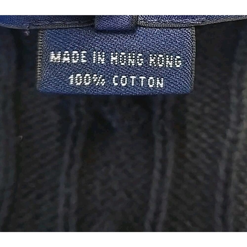 VTG Ralph Lauren Sport Cable Knit V-Neck Sweater Black Purple Pony Preppy Y2K - Picture 3 of 7